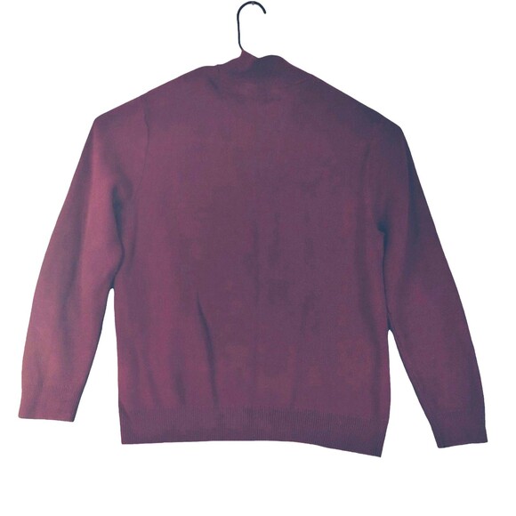 Sweater Mens L Long Sleeve 1/4 Zip Cotton Waffle Knit Maroon Mock Neck Preppy - Picture 3 of 9